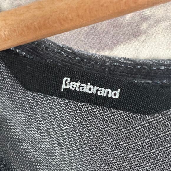 BETABRAND Women's L Midnight Blue Felicia‎ Velvet Ruched Long Sleeve Career Top - Picture 6 of 12